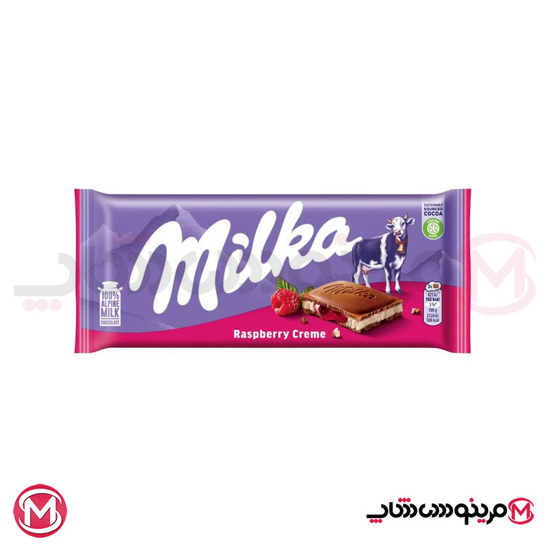 شکلات تخته ای شیری میلکا با طعم تمشک 7622300590062