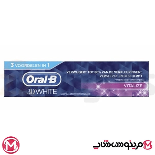 خمیر دندان خنک کننده و محافظت ۲۴ ساعته حرفه ای اورال بی ۷۵میل مدل PRO3D WHITE VITALIZING FRESH